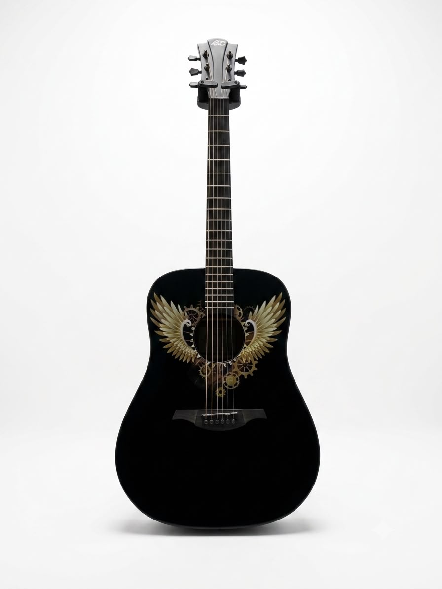 LAG W-Gold-D Chitarra Elettroacustica Nera