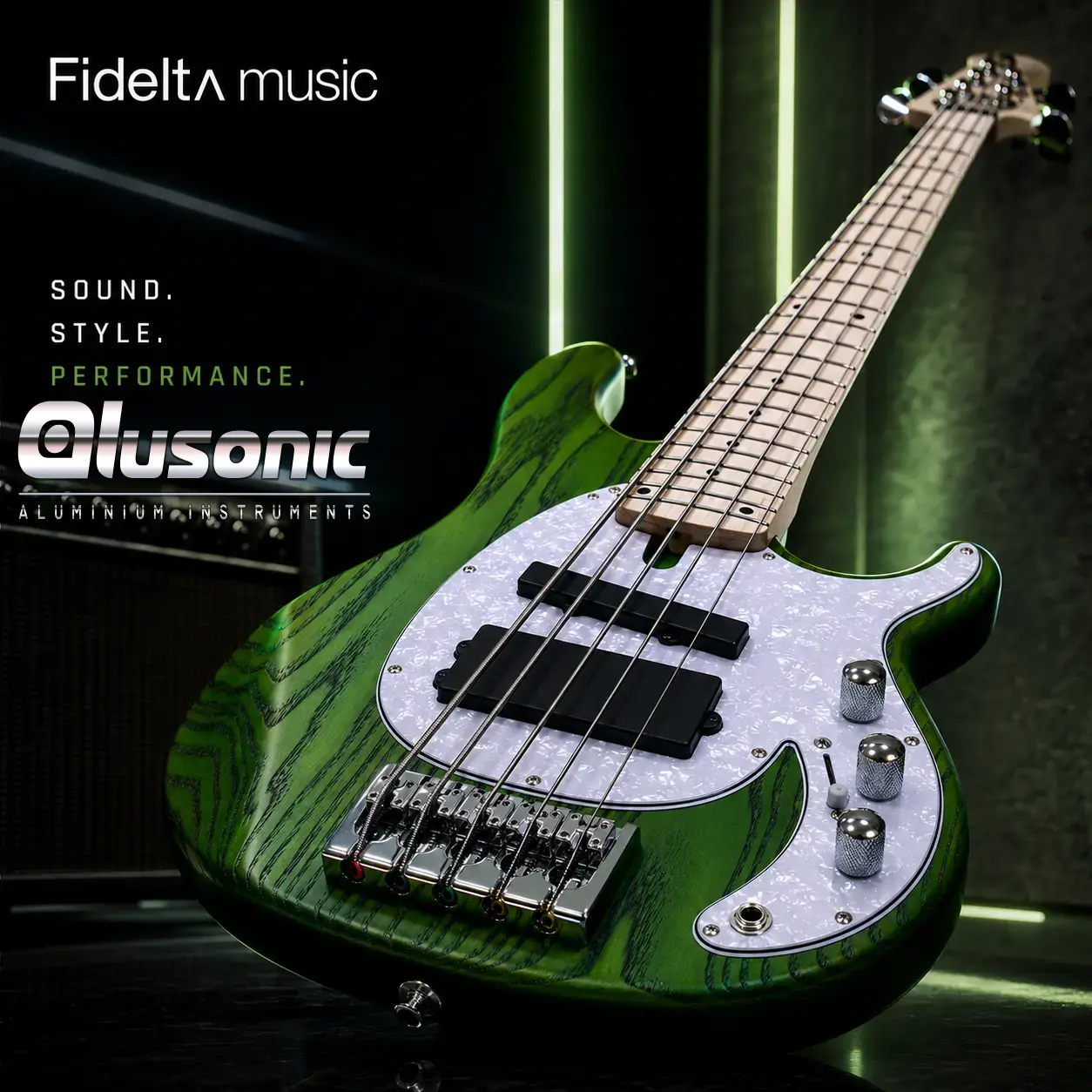Alusonic Django Basic 5 Verde Lime Basso Elettrico 5 Corde